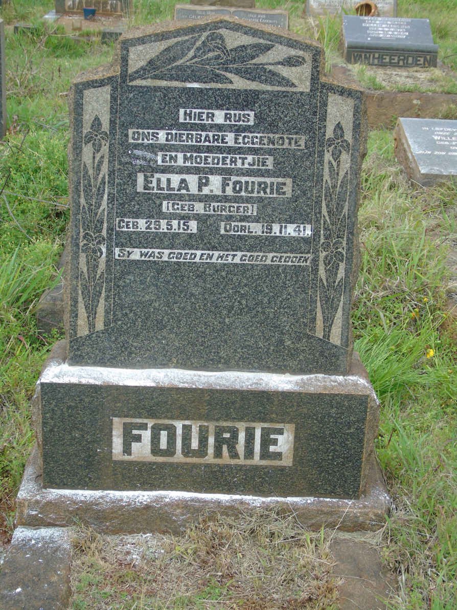 FOURIE Ella P. nee BURGER 1915-1941