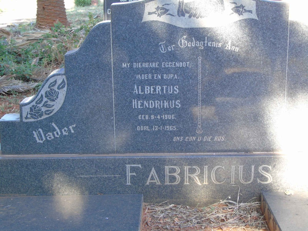 FABRICIUS Albertus Hendrikus 1906-1965