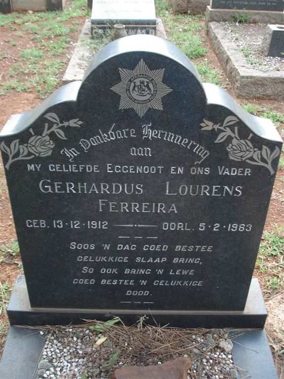 FERREIRA Gerhardus Lourens 1912-1963