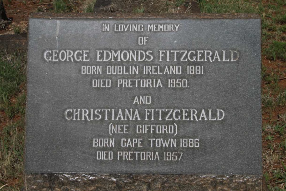 FITZGERALD George Edmonds 1881-1950 & Christiana GIFFORD 1886-1957
