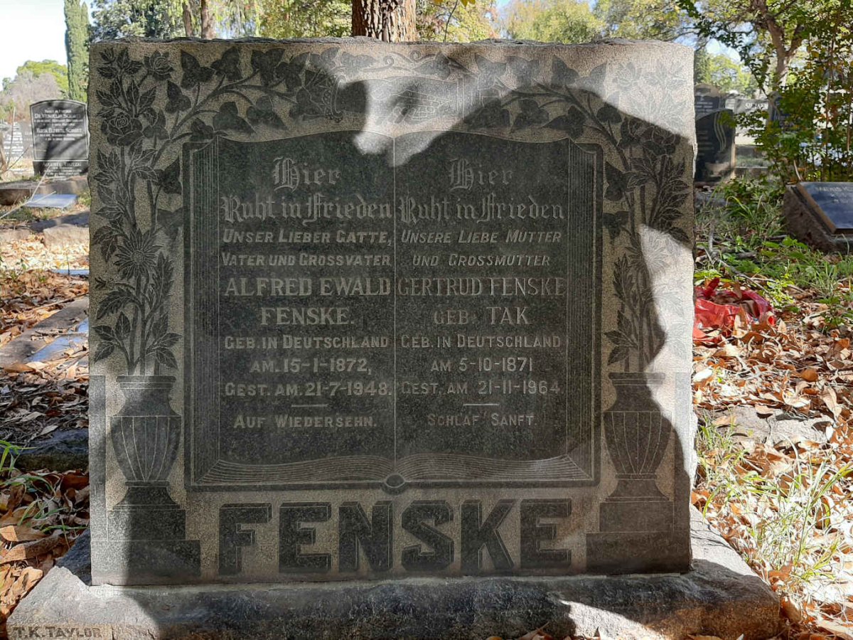 FENSKE Alfred Ewald 1872-1948 &amp; Gertrud TAK 1871-1964