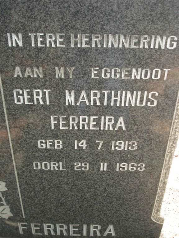 FERREIRA Gert Marthinus 1913-1963