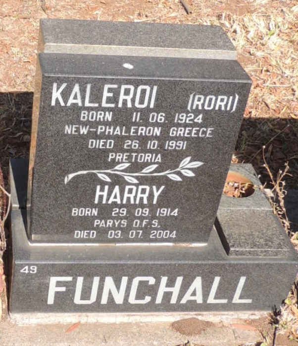 FUNCHALL Harry 1914-2004 & Kaleroi 1924-1991