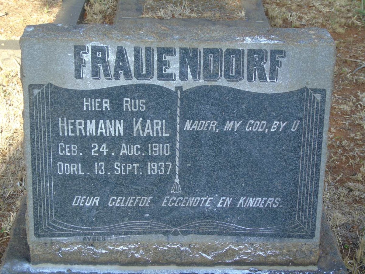 FRAUENDORF Hermann Karl 1910-1937