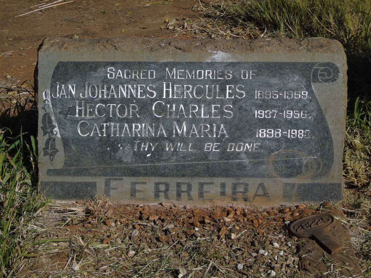 FERREIRA Jan Johannes Hercules 1895-1969 &amp; Catharina Maria 1898-1983