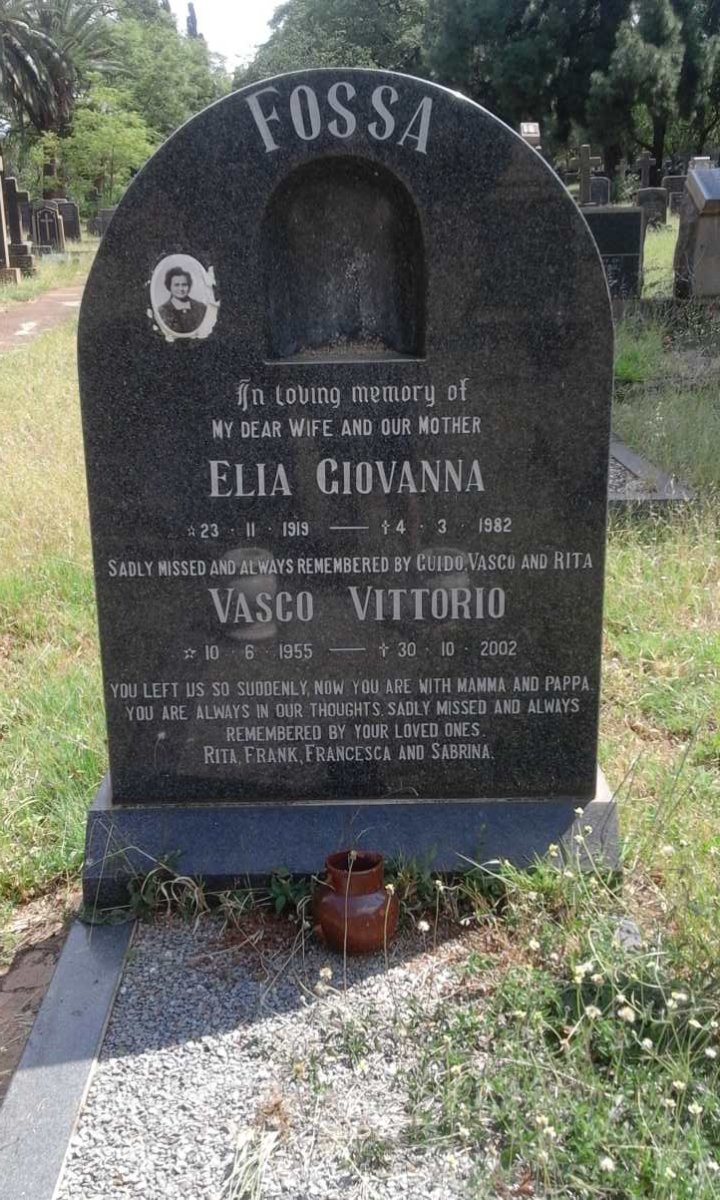 FOSSA Elia Giovanna 1919-1982 :: FOSSA Vasco Vittorio 1955-2002