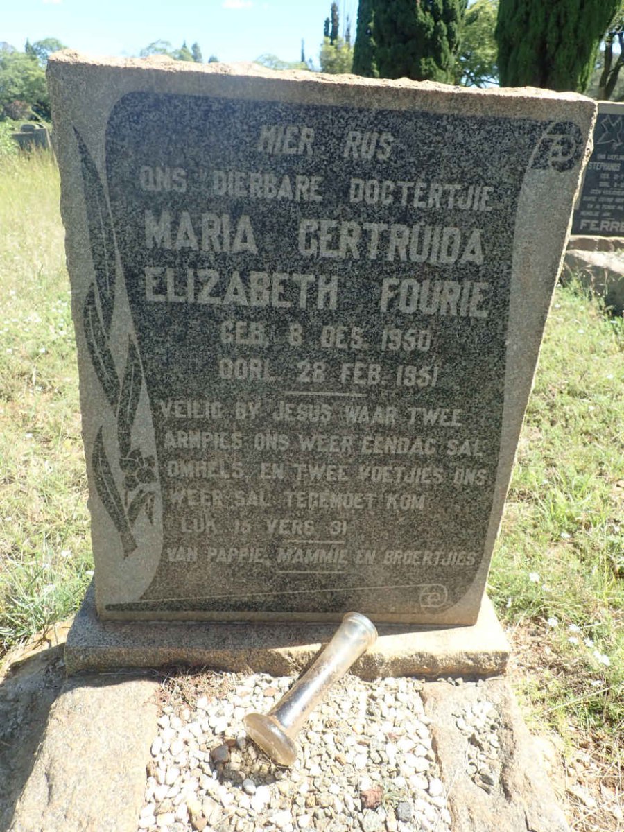 FOURIE Maria Gertruida Elizabeth 1950-1951