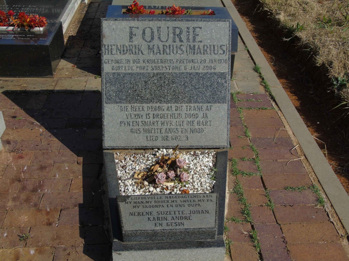 FOURIE Hendrik Marius 1930-2006