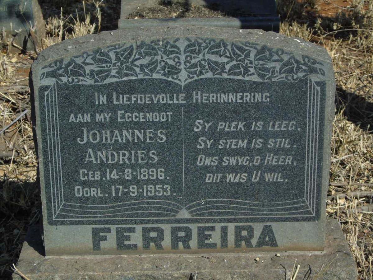 FERREIRA Johannes Andries 1896-1953 