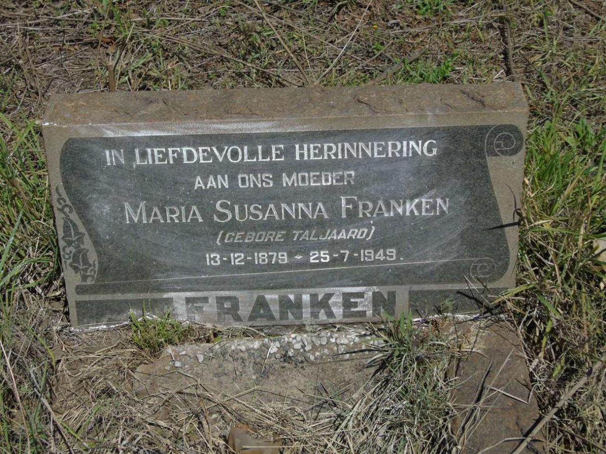 FRANKEN Maria Susanna nee TALJAARD 1879-1949