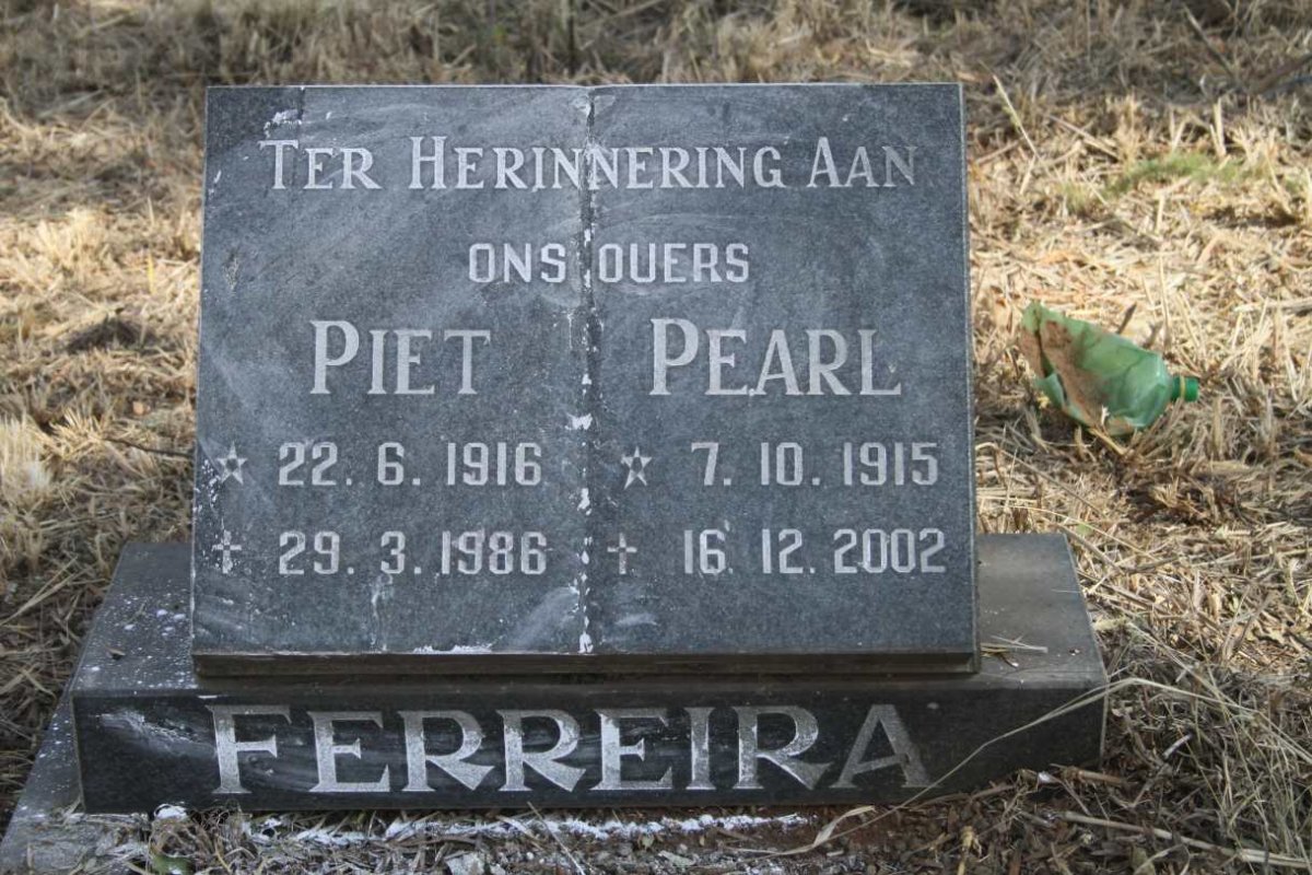 FERREIRA Piet 1916-1986 & Pearl 1915-2002