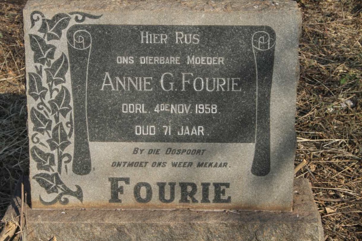 FOURIE Annie G. -1958