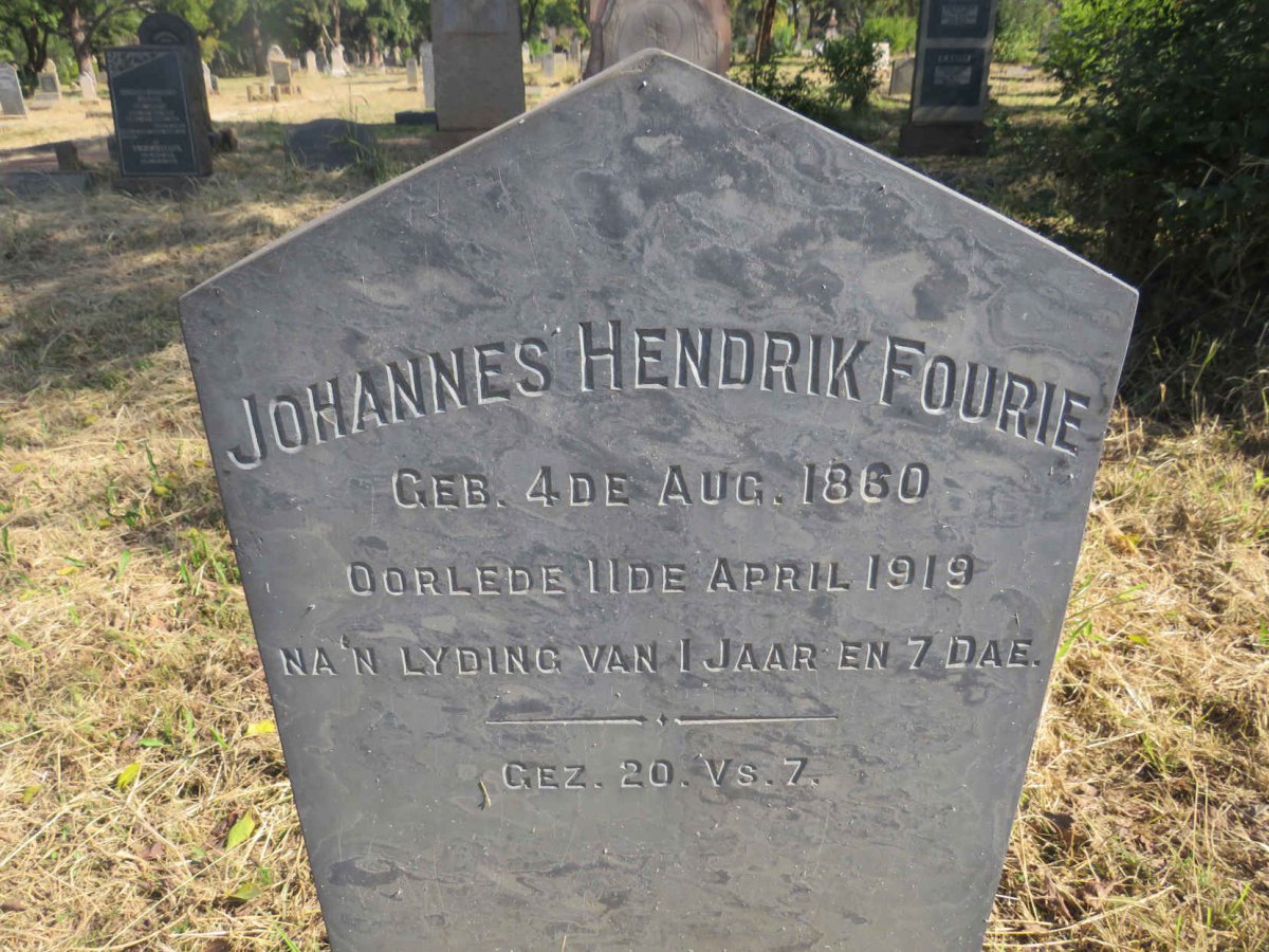 FOURIE Johannes Hendrik 1860-1919