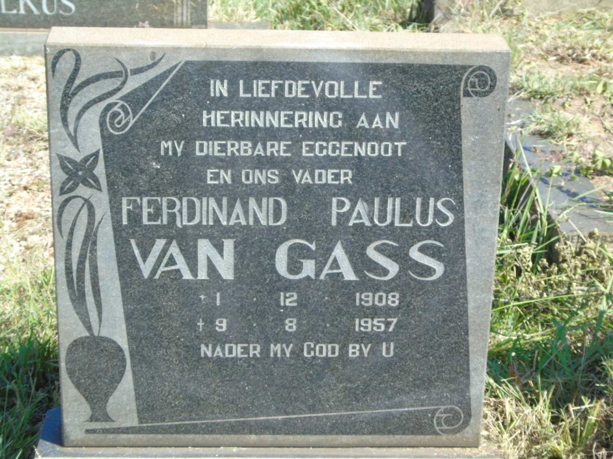 GASS Ferdinand Paulus, van 1908-1957