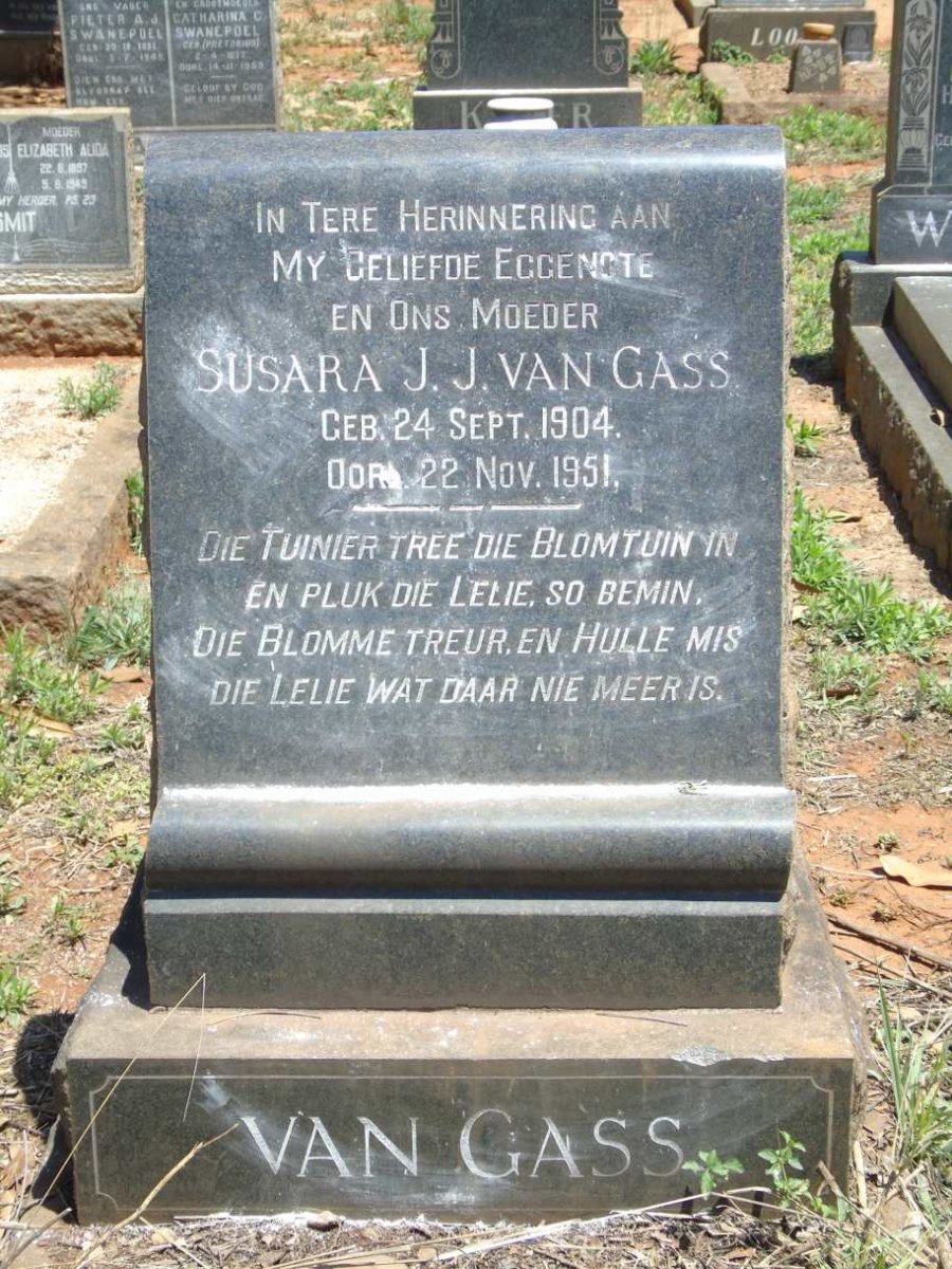 GASS Susara J.J., van 1904-1951