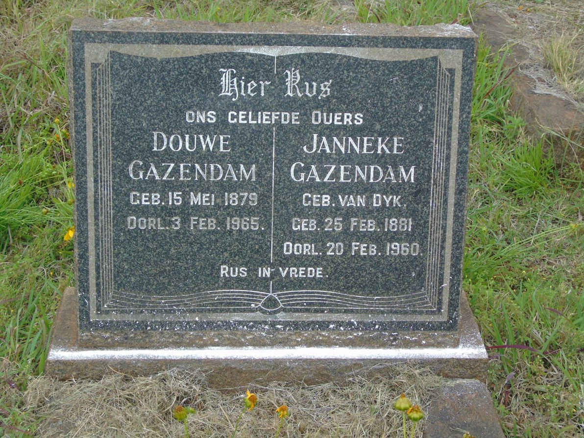 GAZENDAM Douwe 1879-1965 &amp; Janneke VAN DYK 1881-1960