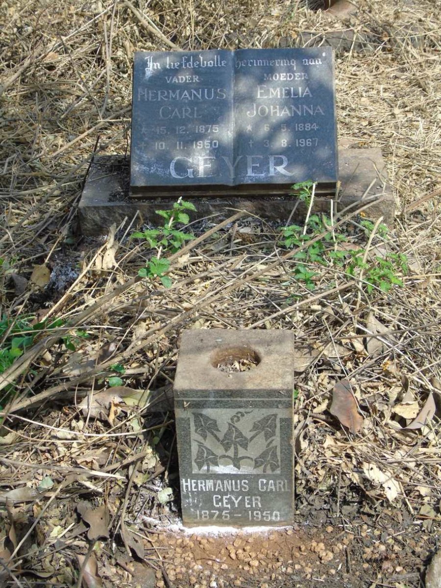 GEYER Hermanus Carl 1875-1950 & Emelia Johanna 1884-1967