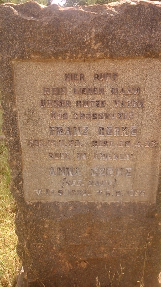 GERKE Franz 1879-1937 &amp; Anna BAER 1882-1959