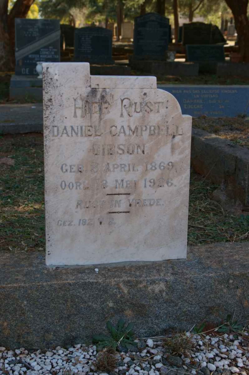 GIBSON Daniel Campbell 1869-1926