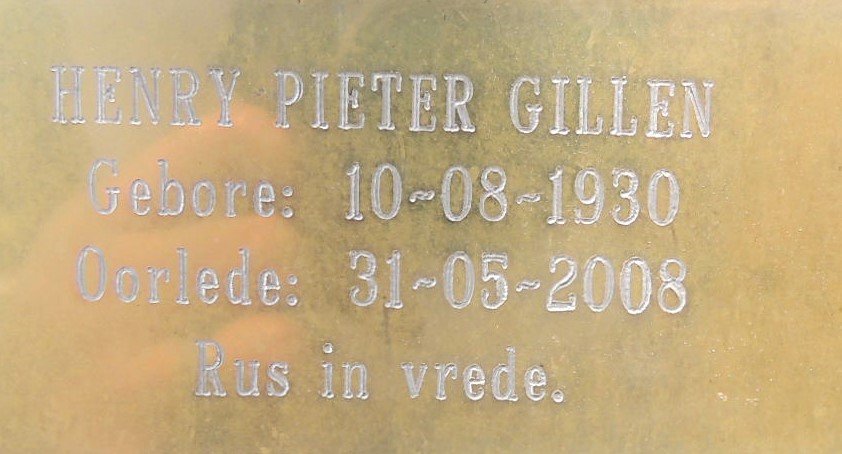 GILLEN Henry Pieter 1930-2008