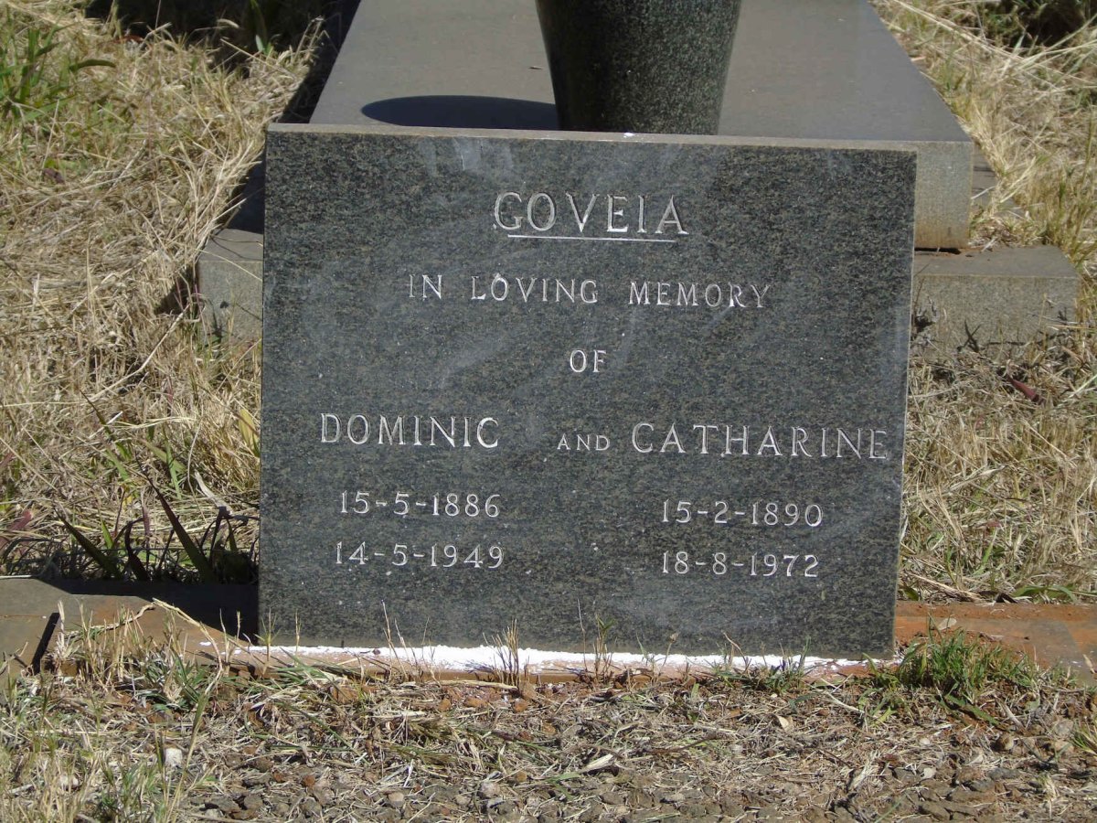 GOVEIA Dominic 1886-1949 &amp; Catharine 1890-1972