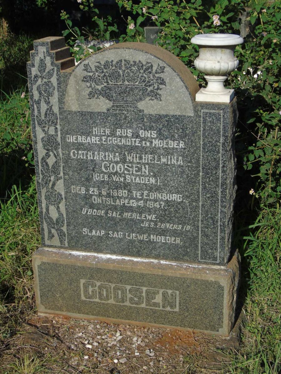 GOOSEN Catharina Wilhelmina VAN STADEN 1880-1947