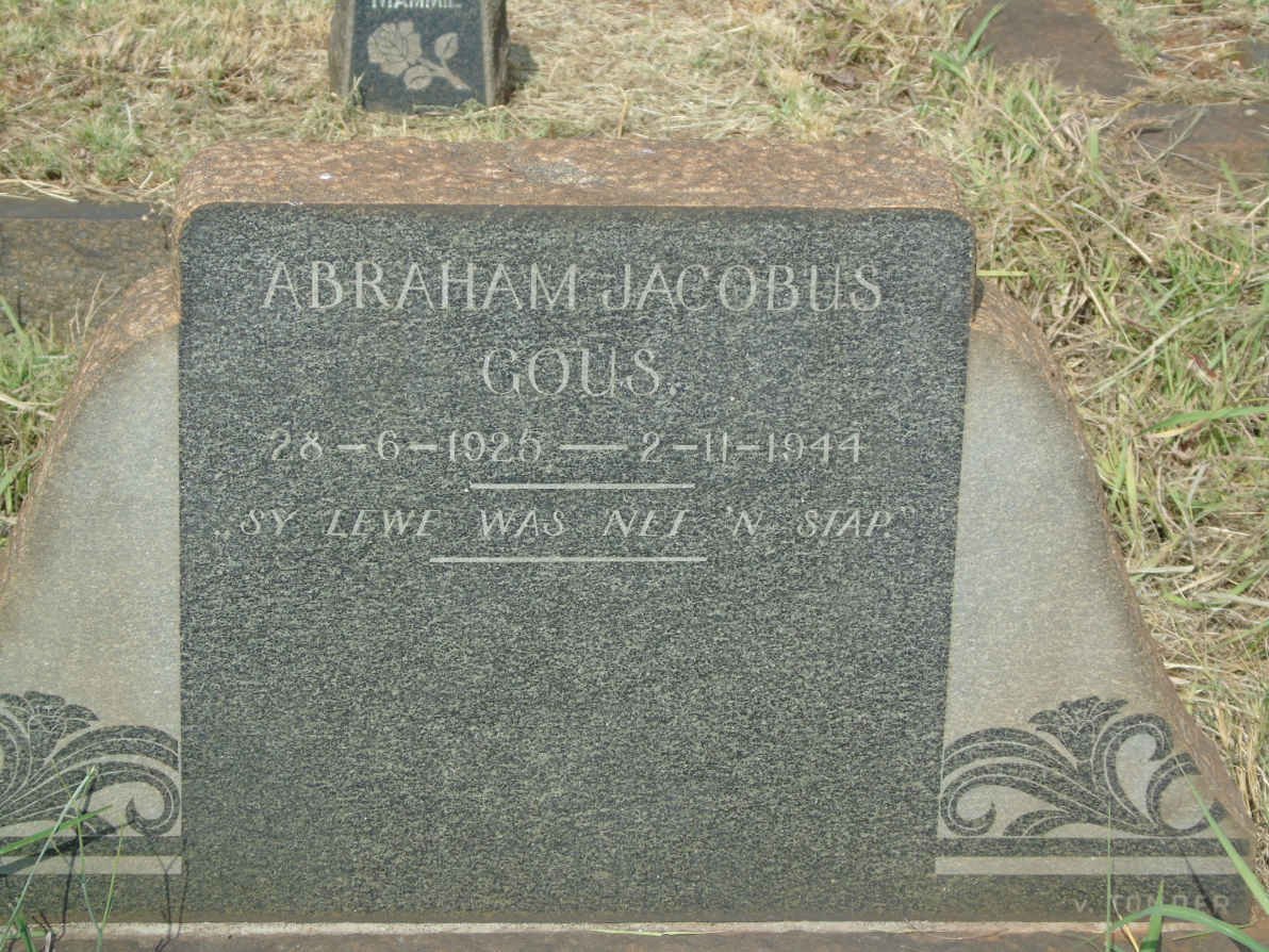 GOUS Abraham Jacobus 1925-1944