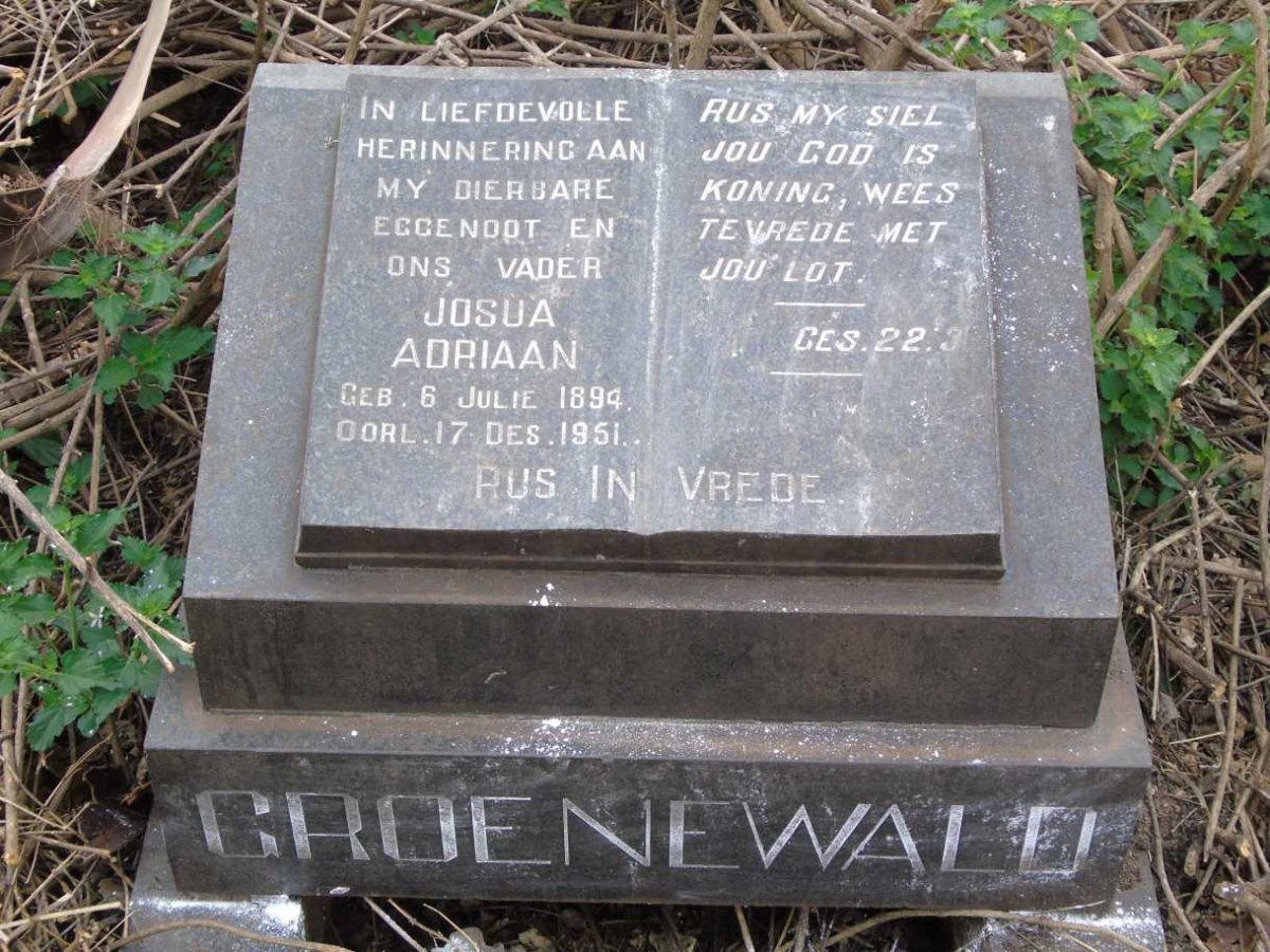 GROENEWALD Josua Adriaan 1894-1951