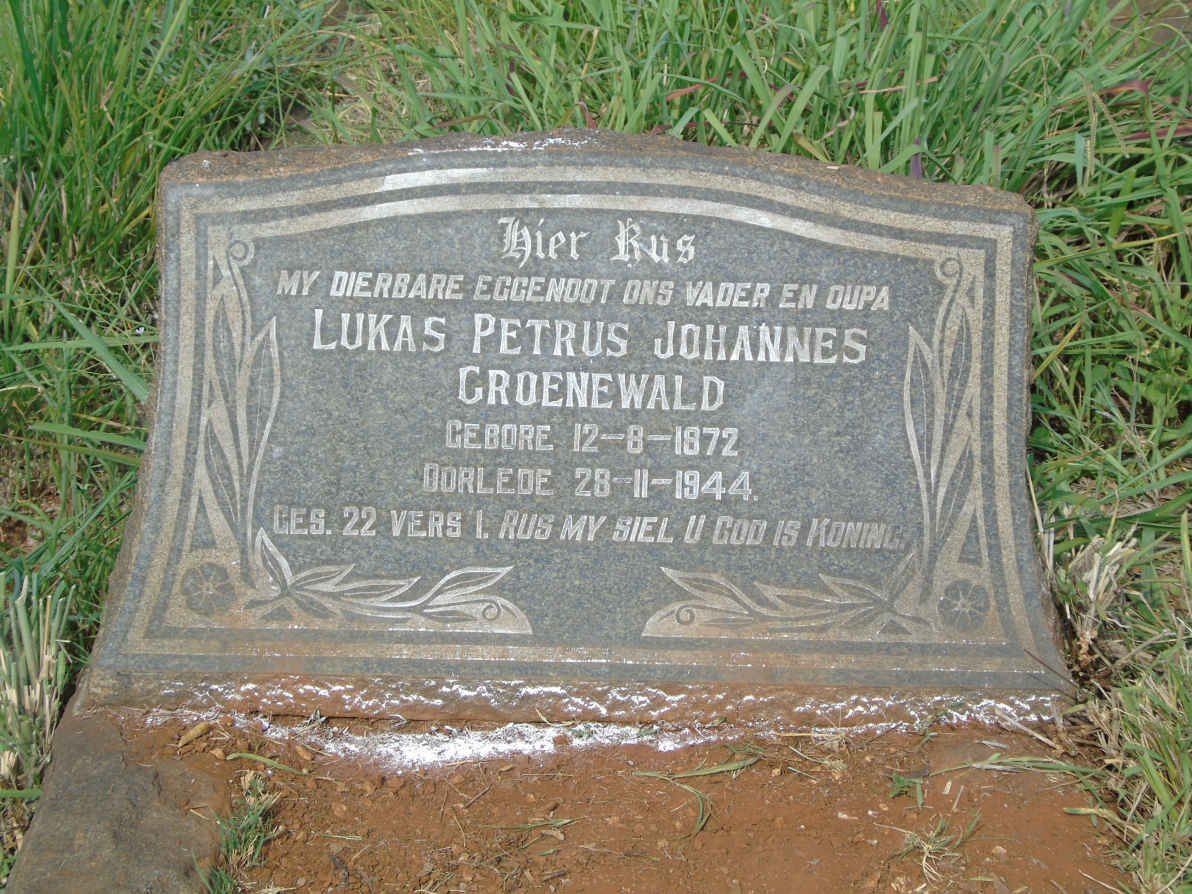 GROENEWALD Lukas Petrus Johannes 1872-1944