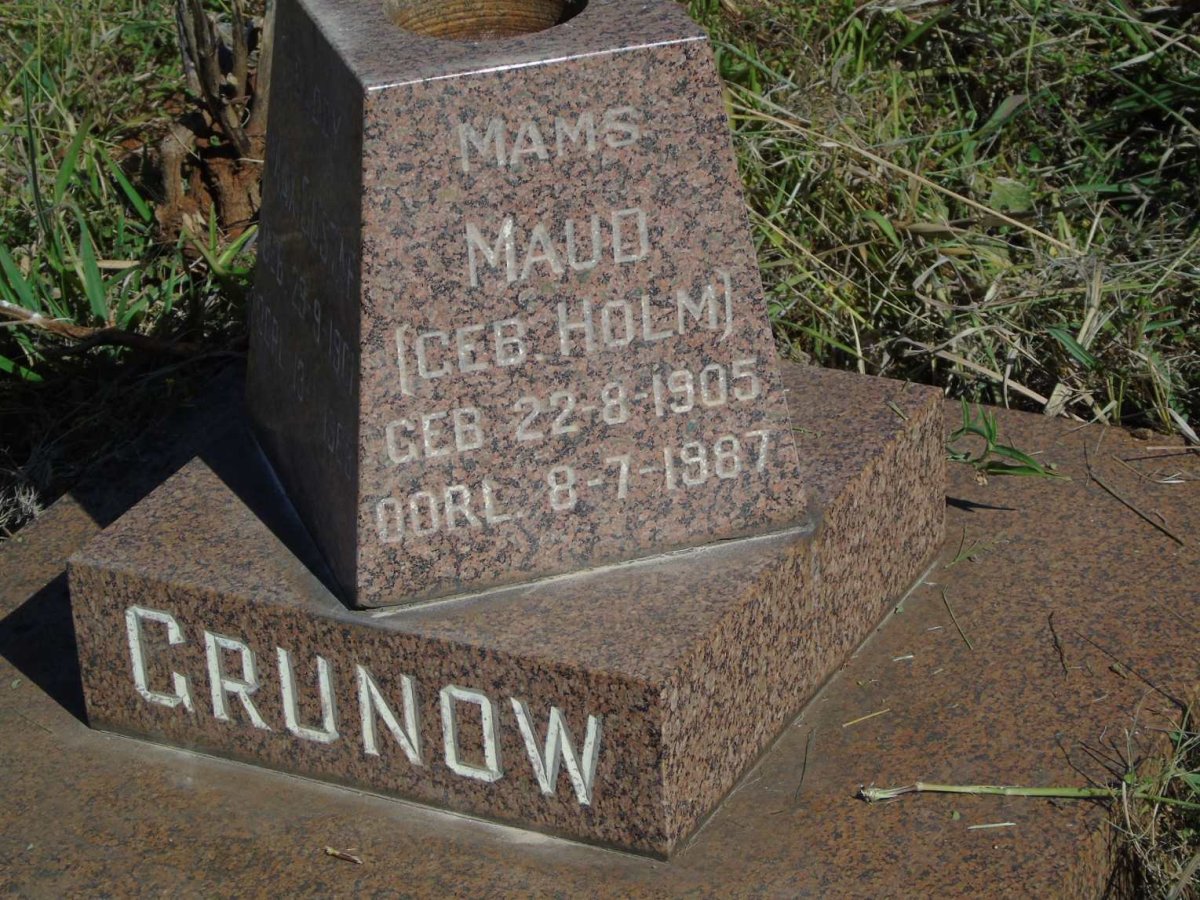 GRUNOW Maud nee HOLM 1905-1987