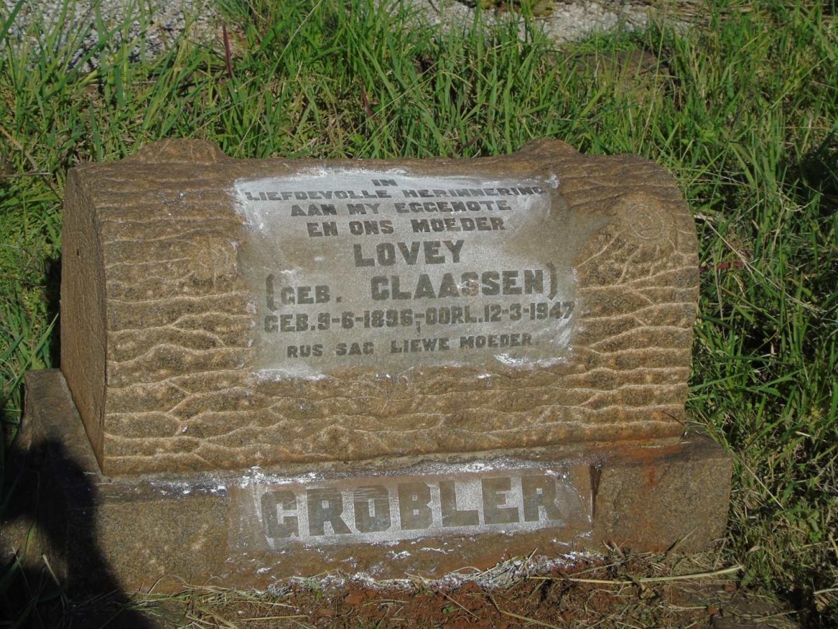 GROBLER Lovey nee CLAASSEN 1896-1947