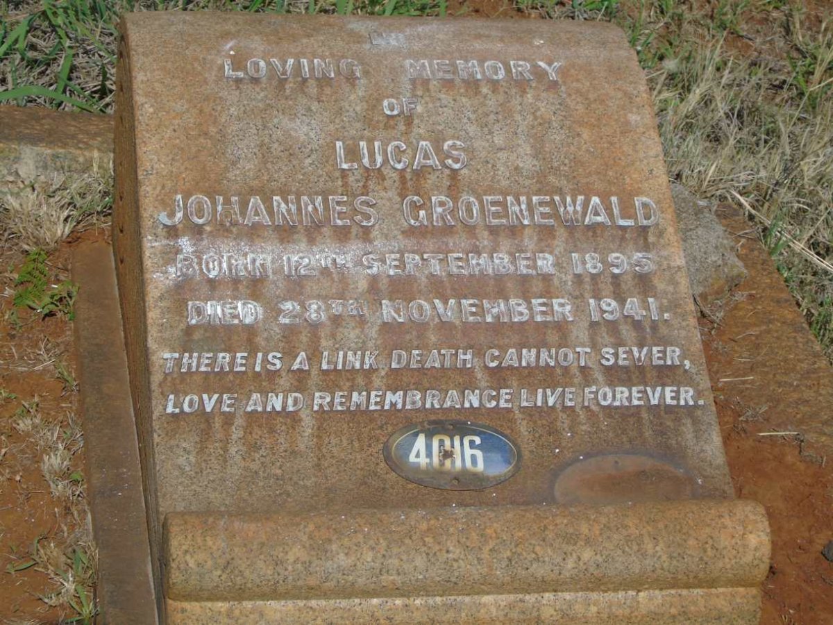 GROENEWALD Lucas Johannes 1895-1941