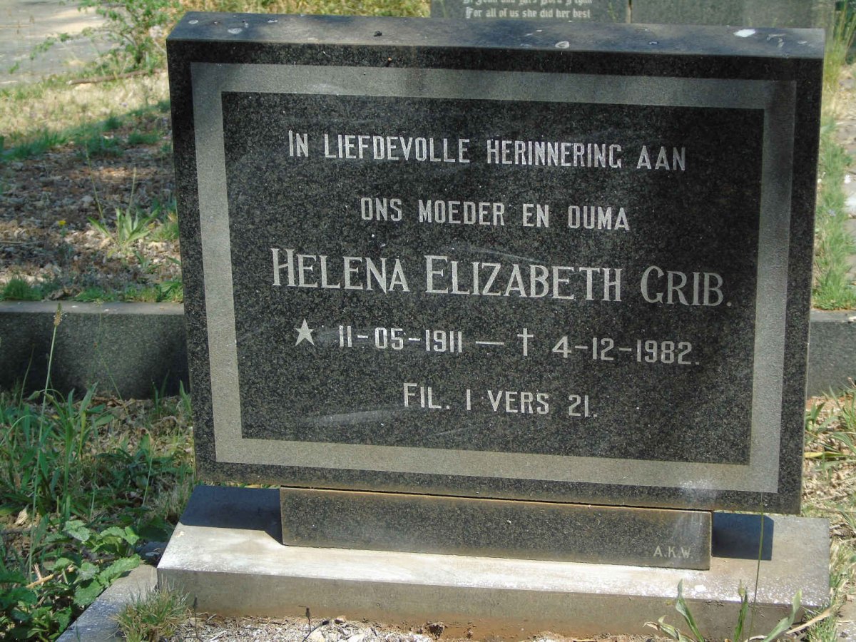 GRIB Helena Elizabeth 1911-1982
