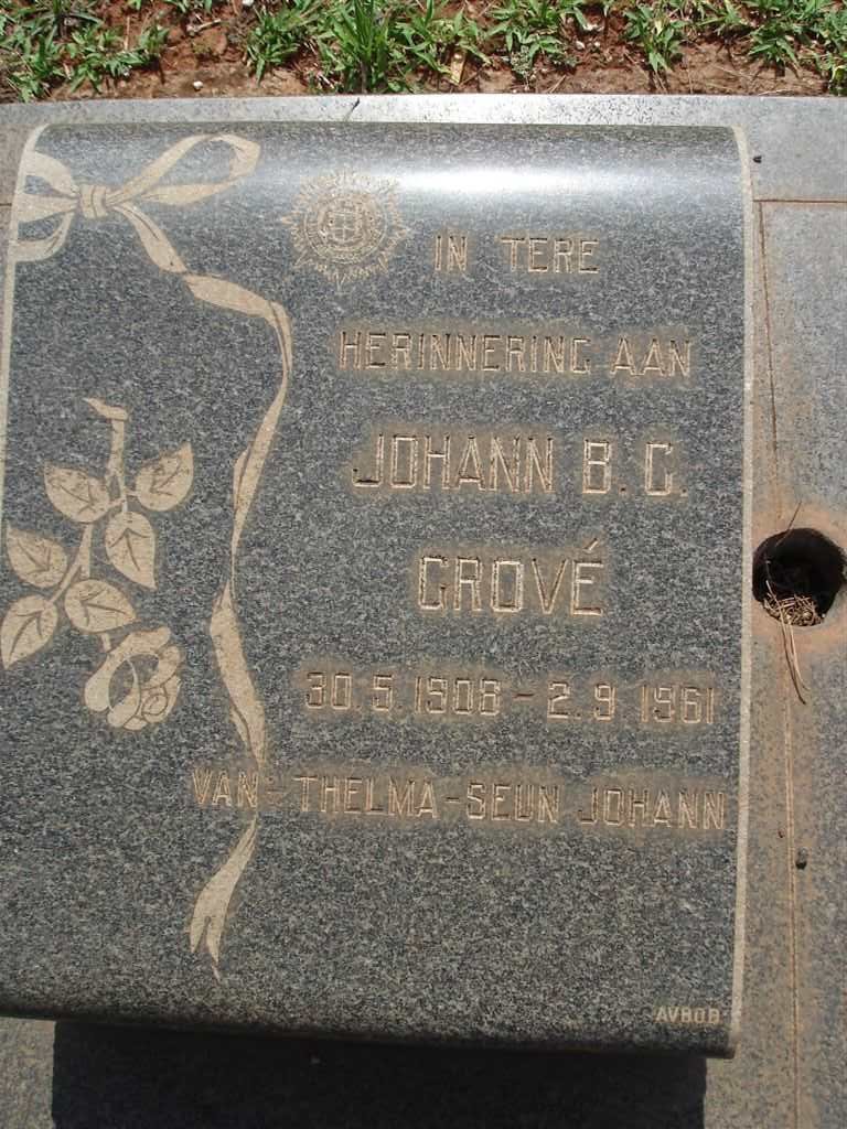 GROVE Johann B.C. 1908-1961