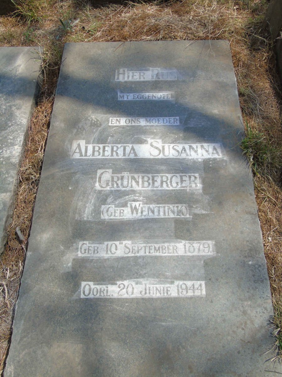GRUNBERGER Alberta Susanna nee WENTINK 1879-1944