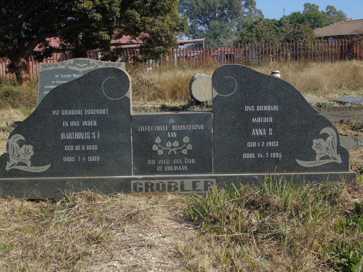 GROBLER Marthinus S.F. 1896-1969 &amp; Anna S. 1903-1994