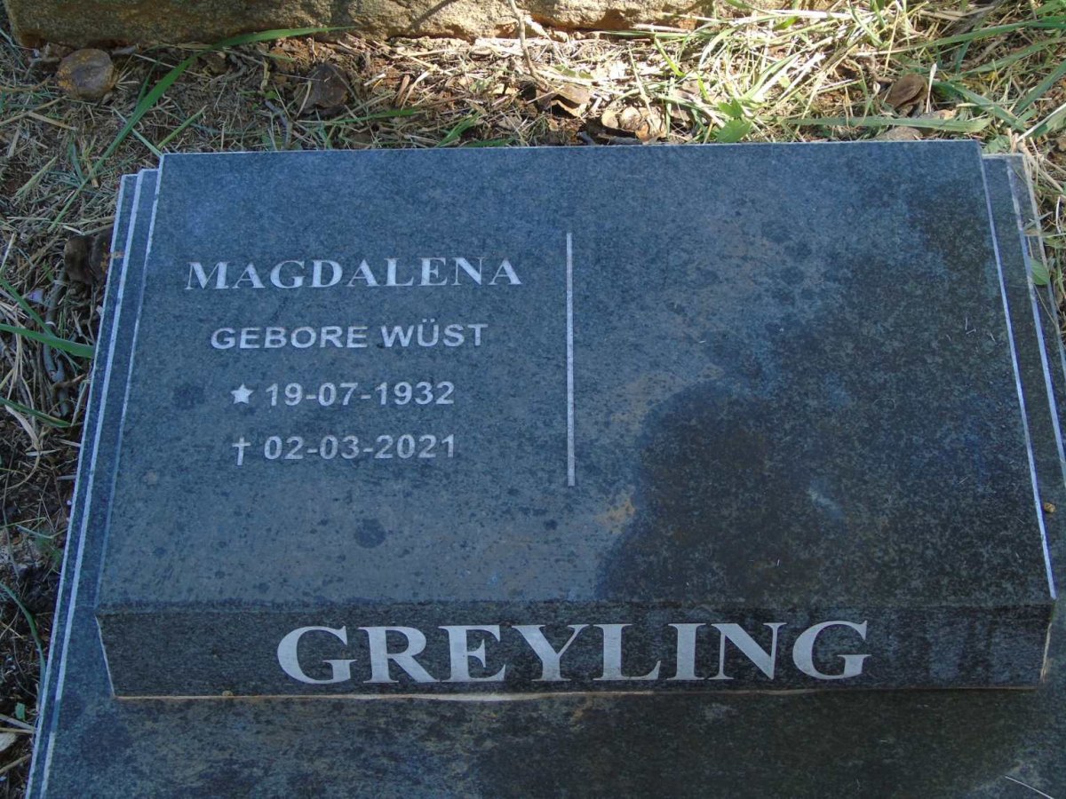 GREYLING Magdalena nee WUST 1932-2021