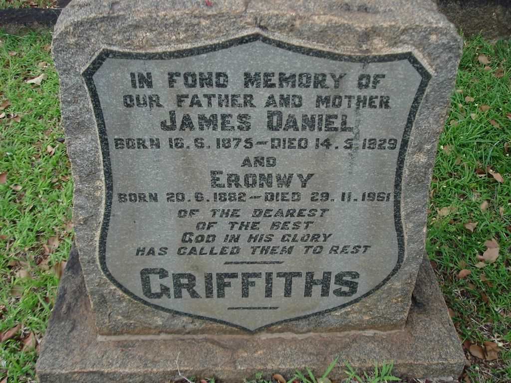 GRIFFITHS James Daniel 1875-1929 &amp; Eronwy 1882-1961