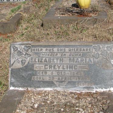 GREYLING Elizabeth Maria 1845-194?