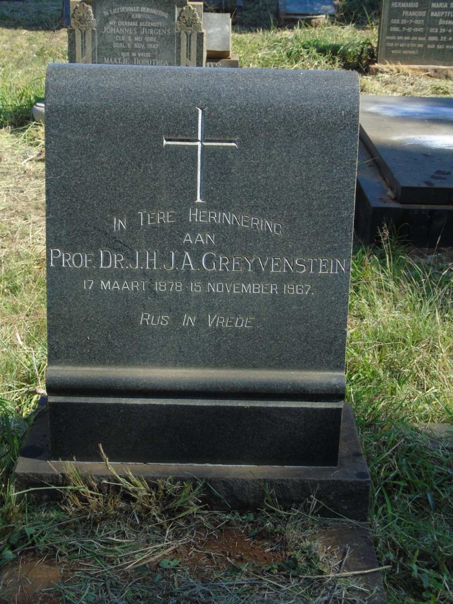 GREYVENSTEIN J.H.J.A. 1878-1967