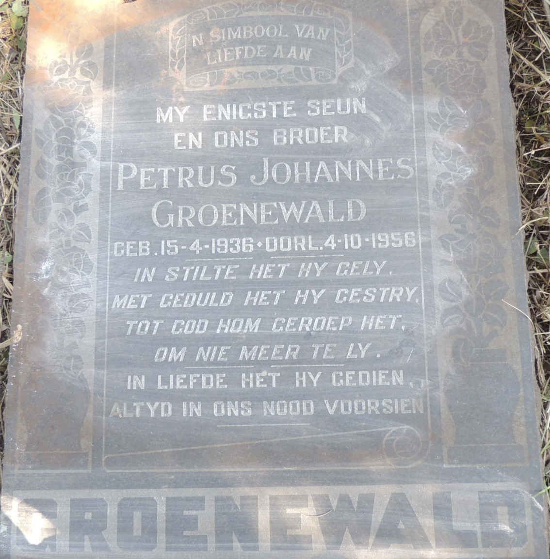 GROENEWALD Petrus Johannes 1936-1956