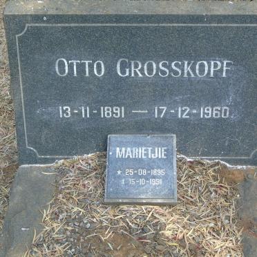 GROSSKOPF Otto 1891-1960 &amp; Marietjie 1895-1991