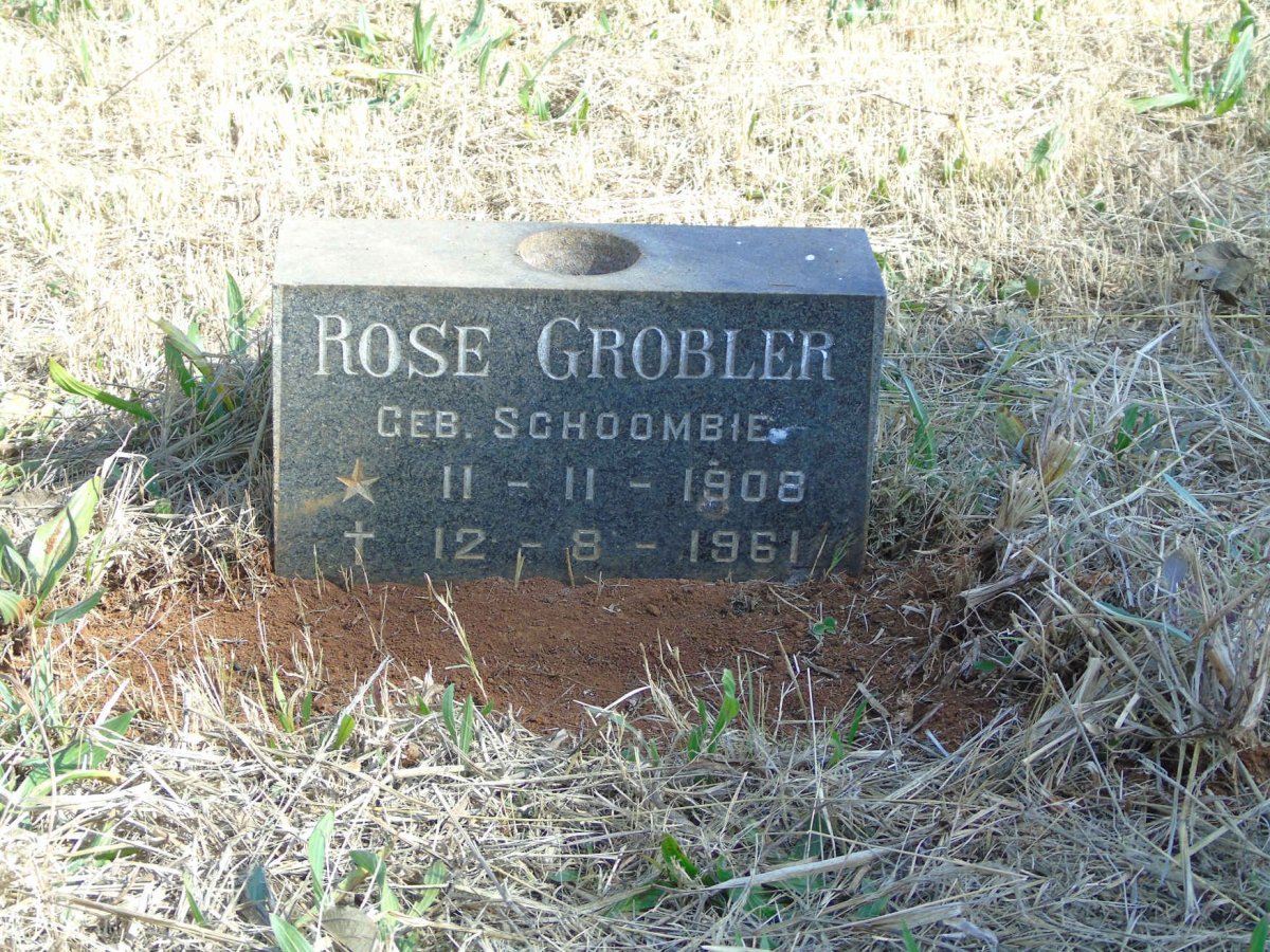 GROBLER Rose nee SCHOOMBIE 1908-1961