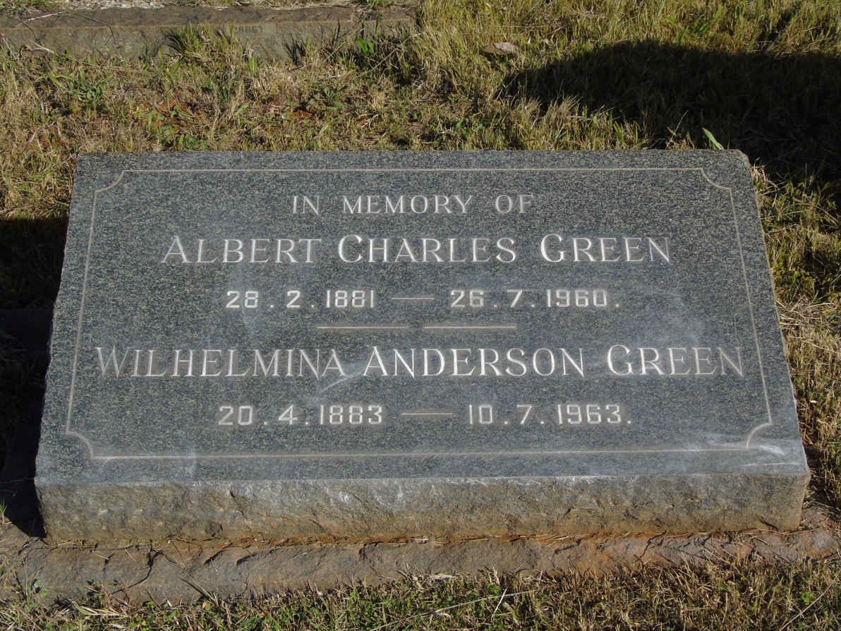 GREEN Albert Charles 1881-1960 &amp; Wilhelmina Anderson 1883-1963