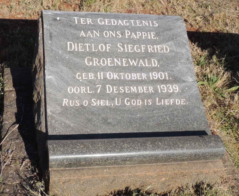 GROENEWALD Dietlof Siegfried 1901-1939