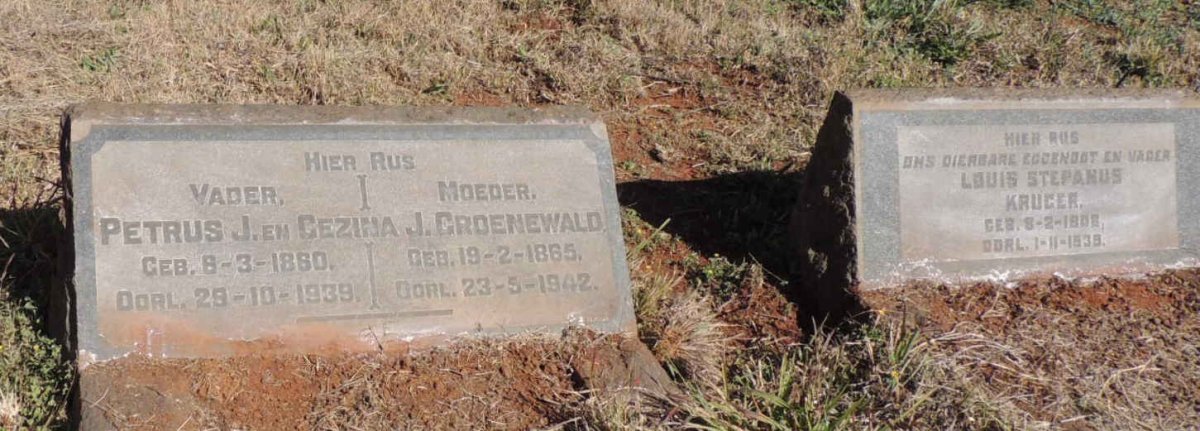 GROENEWALD Petrus J. 1860-1939 &amp; Gezina J. 1865-1942