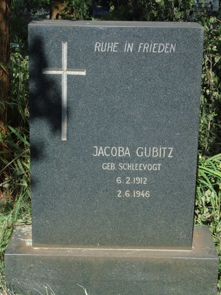 GUBITZ Jacoba nee SCHLEEVOGT 1912-1946