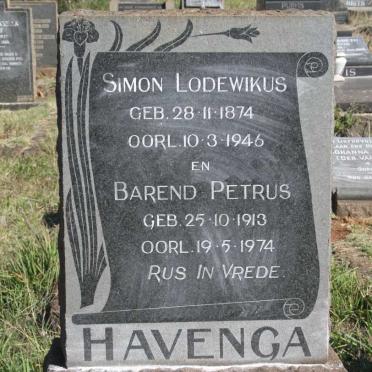 HAVENGA Simon Lodewikus 1874-1946 :: HAVENGA Barend Petrus 1913-1974