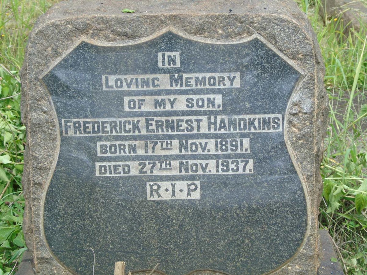 HANDKINS Frederick Ernest 1891-1937