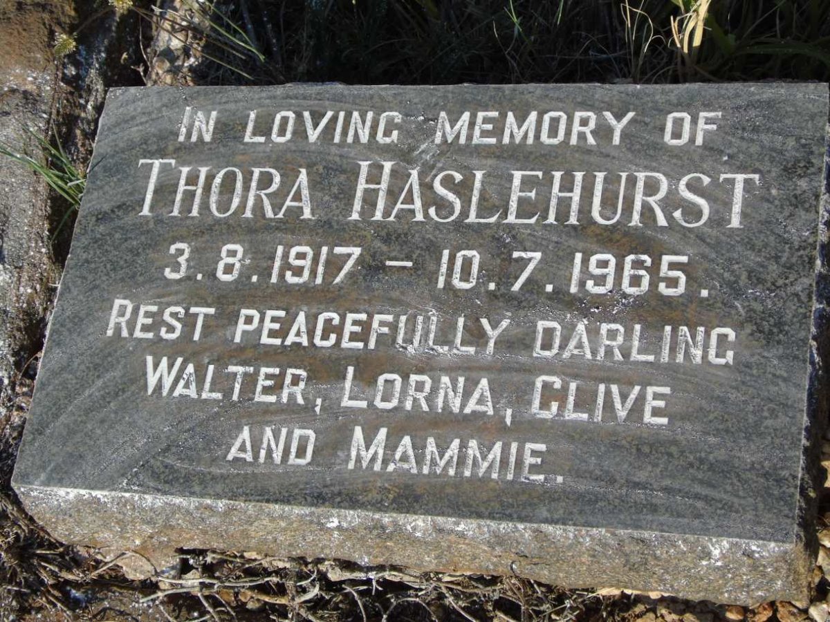 HASLEHURST Thora 1917-1965